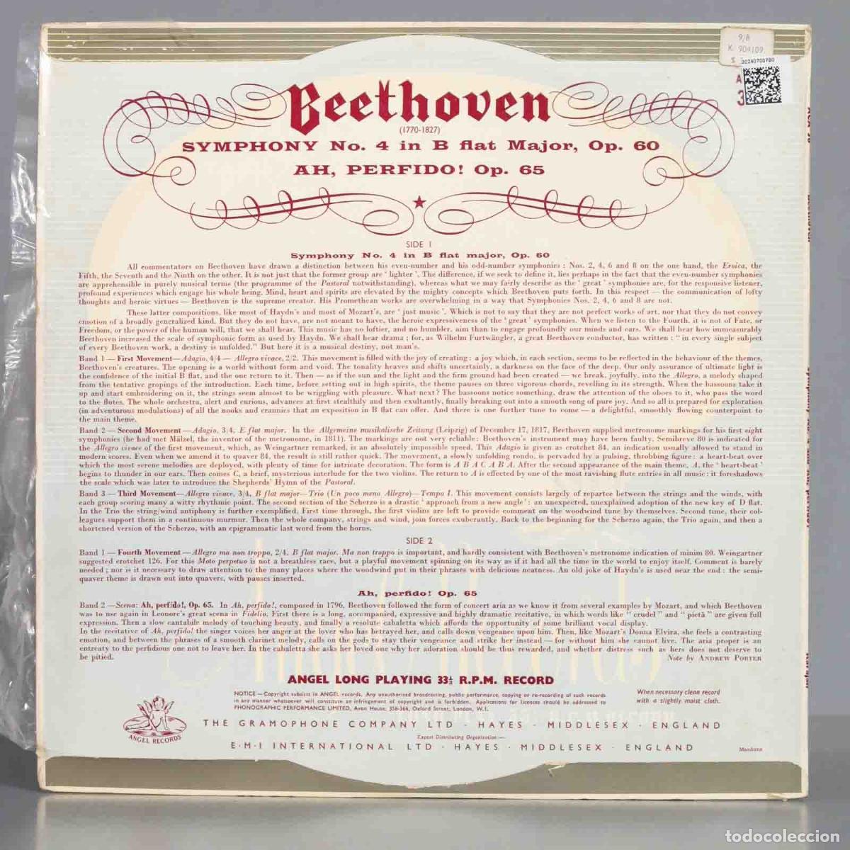 Discos de vinilo: LP. BEETHOVEN SYMPHONY N 4. KARAJAN - Foto 2