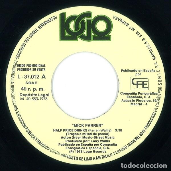 Discos de vinilo: Mick Farren &ndash; Half Price Drinks - PROMO - Foto 3