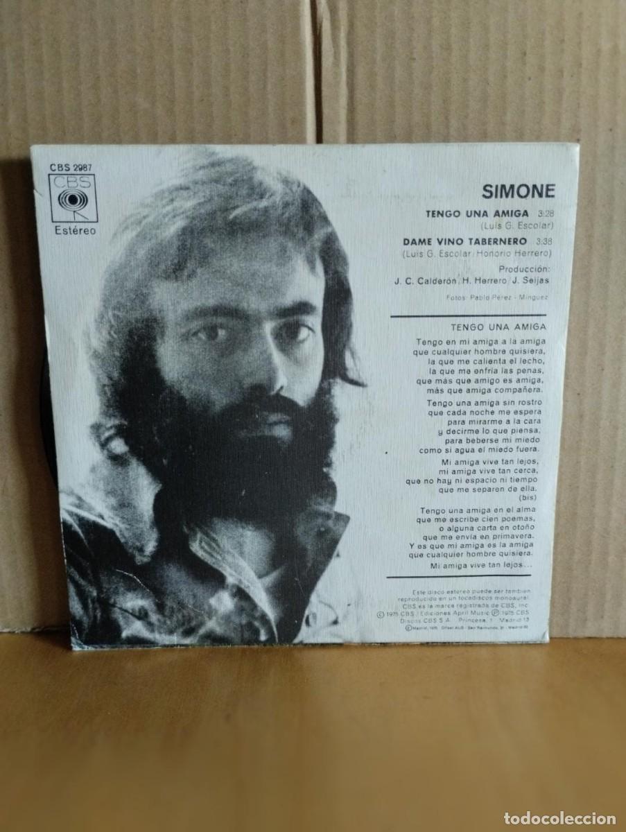 Discos de vinilo: SIMONE ----- TENGO UNA AMIGA - Foto 2