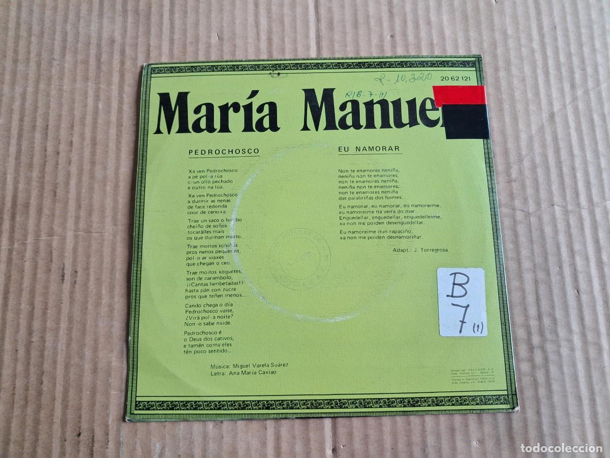 Discos de vinilo: MARIA MANUELA - PEDRO CHOSCO SINGLE 1974 - Foto 3