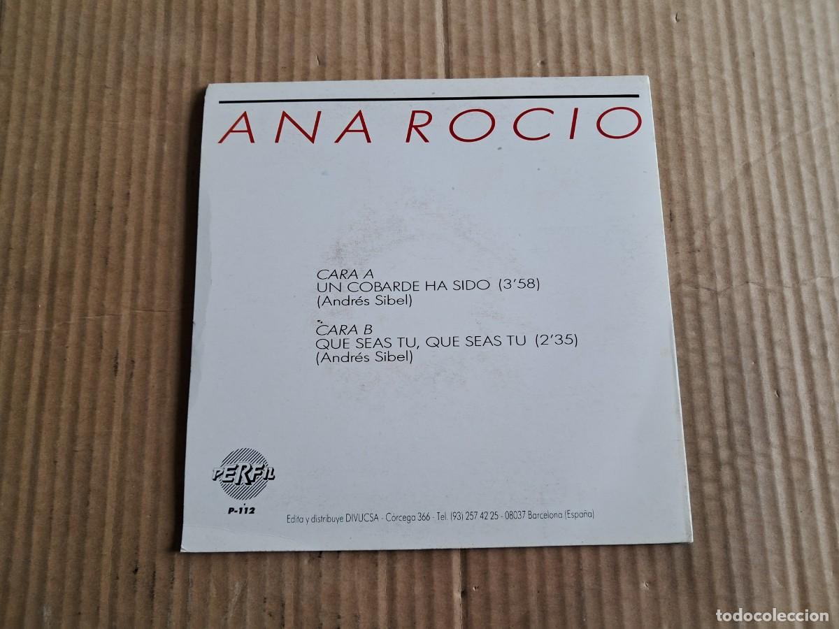 Discos de vinilo: ANA ROCIO - UN COBARDE HA SIDO SINGLE 1987 - Foto 3