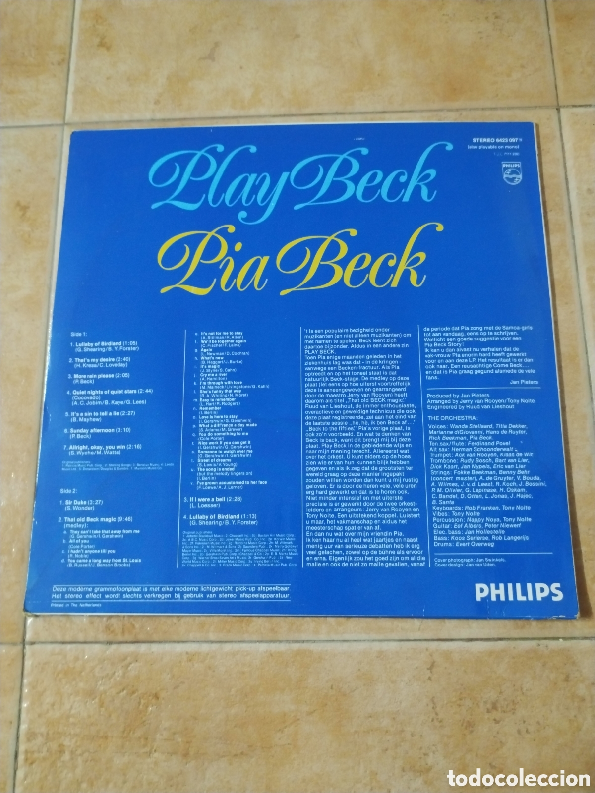 Discos de vinilo: PIA BECK,PLAY BECK, LP HOLANDA - Foto 2