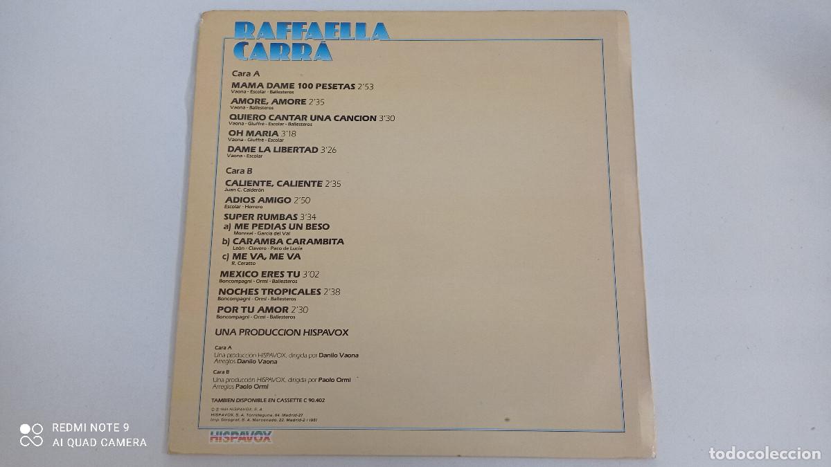 Discos de vinilo: RAFFAELLA CARRA - St - LP HISPAVOX 1981 - Foto 2