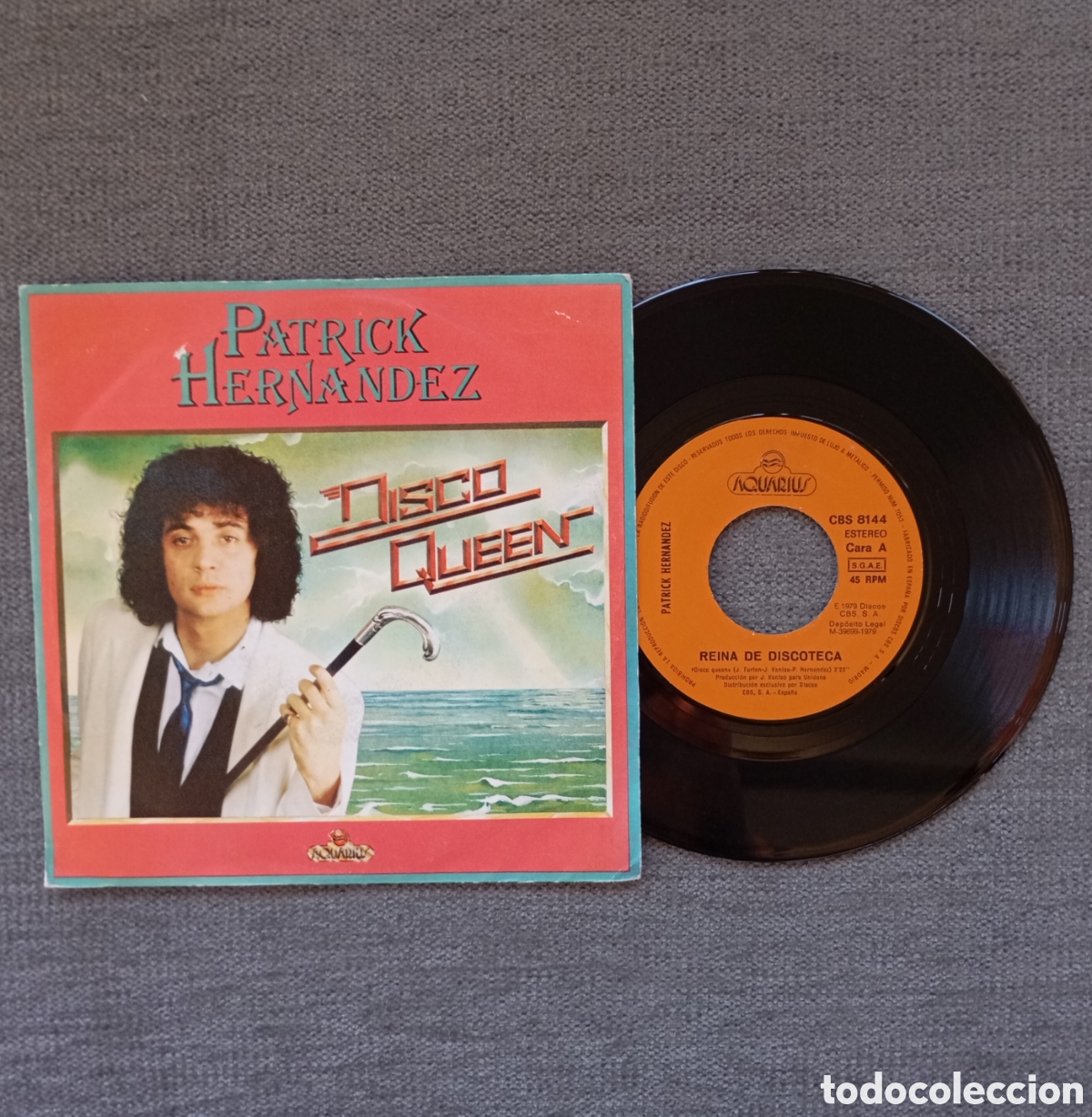 Disques de vinyle: Patrick Hern&aacute;ndez. Disco Queen/ It Comes So Easy. Single 7&rdquo;, a&ntilde;o 1979.