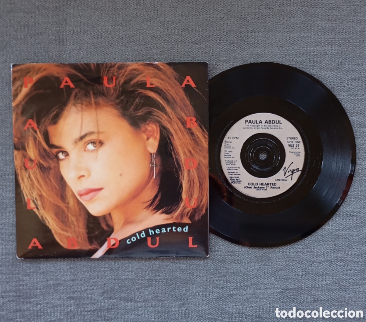Discos de vinilo: Paula Abdul. Cold Hearted/ Cold Hearted. Single 7&rdquo;, a&ntilde;o 1988. - Foto 1