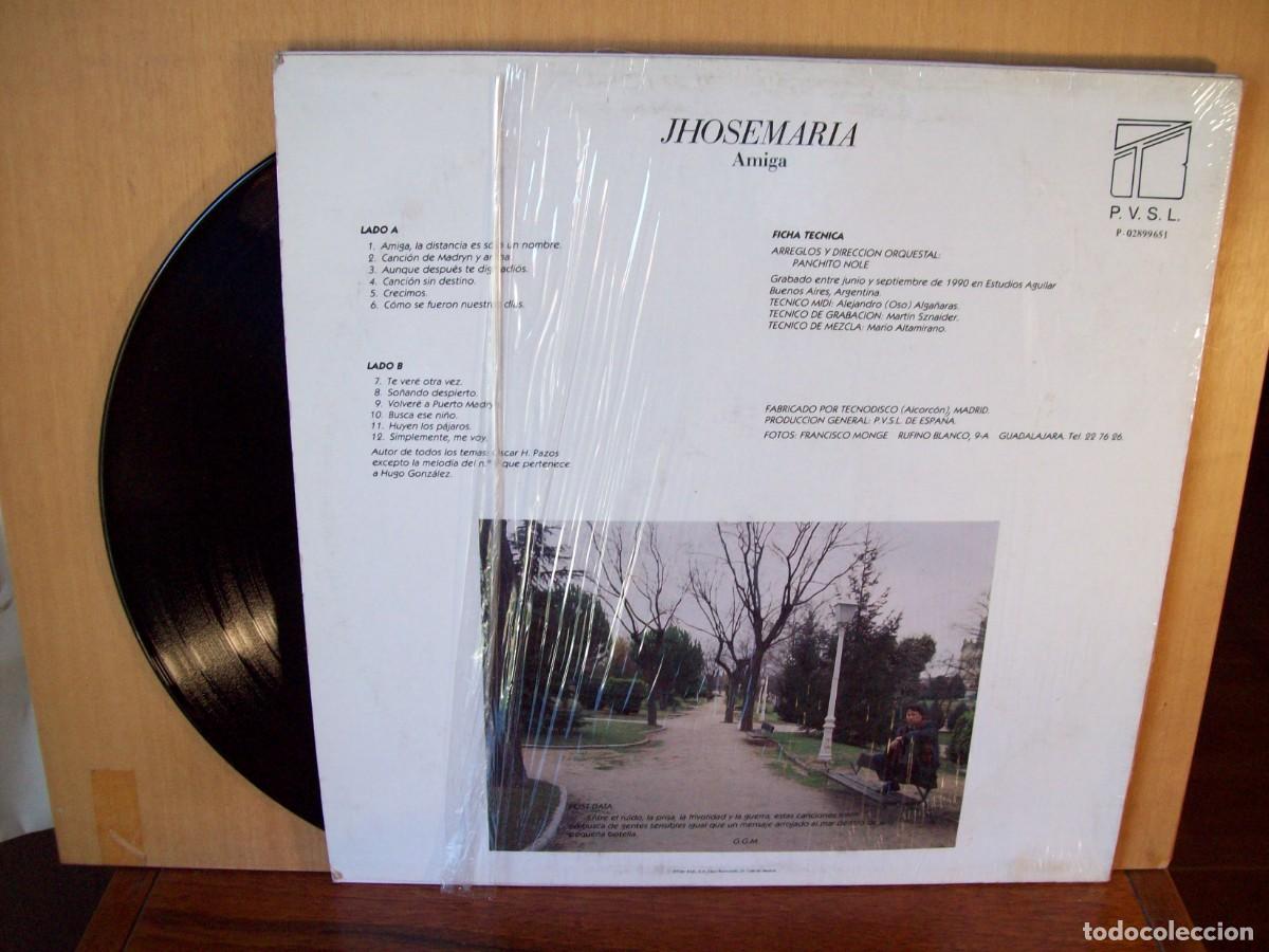 Discos de vinilo: JHOSEMARIA - AMIGA - LP 1990 - Foto 2