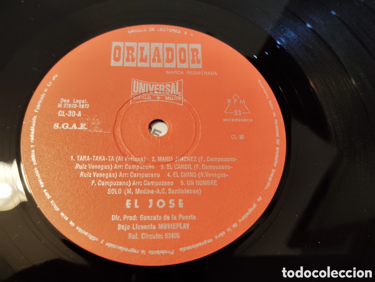 Discos de vinilo: EL JOSE Y SUS RUMBEROS ( 1972 ) - Foto 3