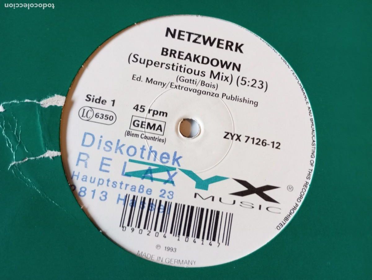 Discos de vinilo: Netzwerk - Breakdown - 1993 - Foto 1