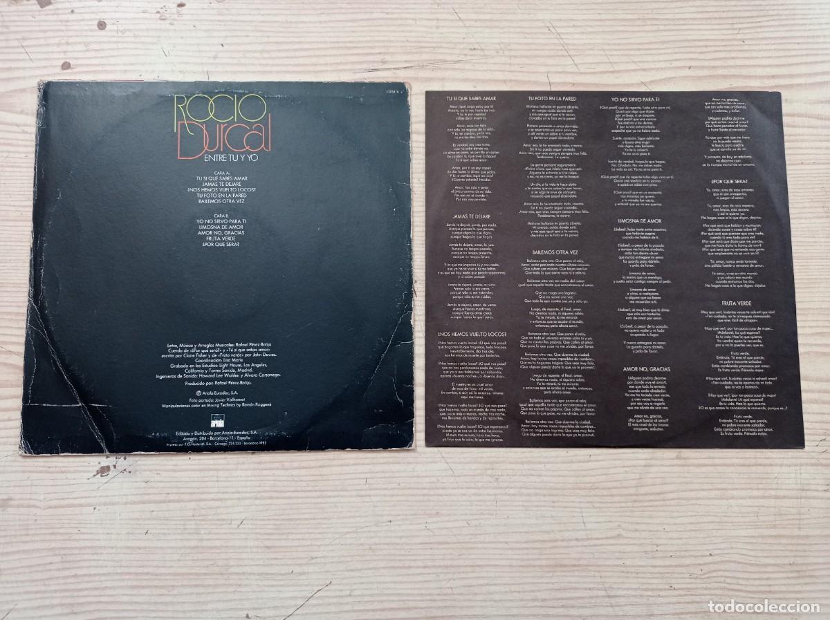 Discos de vinilo: Rocio Durcal - Entre Tu Y Yo LP - Foto 2