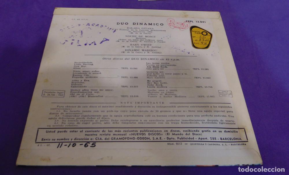 Discos de vinilo: D&uacute;o Din&aacute;mico &ndash; Balada Gitana + 3 - EP 1962 - Foto 2