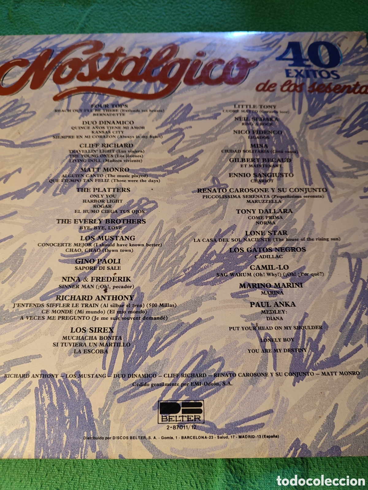 Discos de vinilo: Nost&aacute;lgicos 40 &eacute;xitos de los sesentas - varios - Foto 3