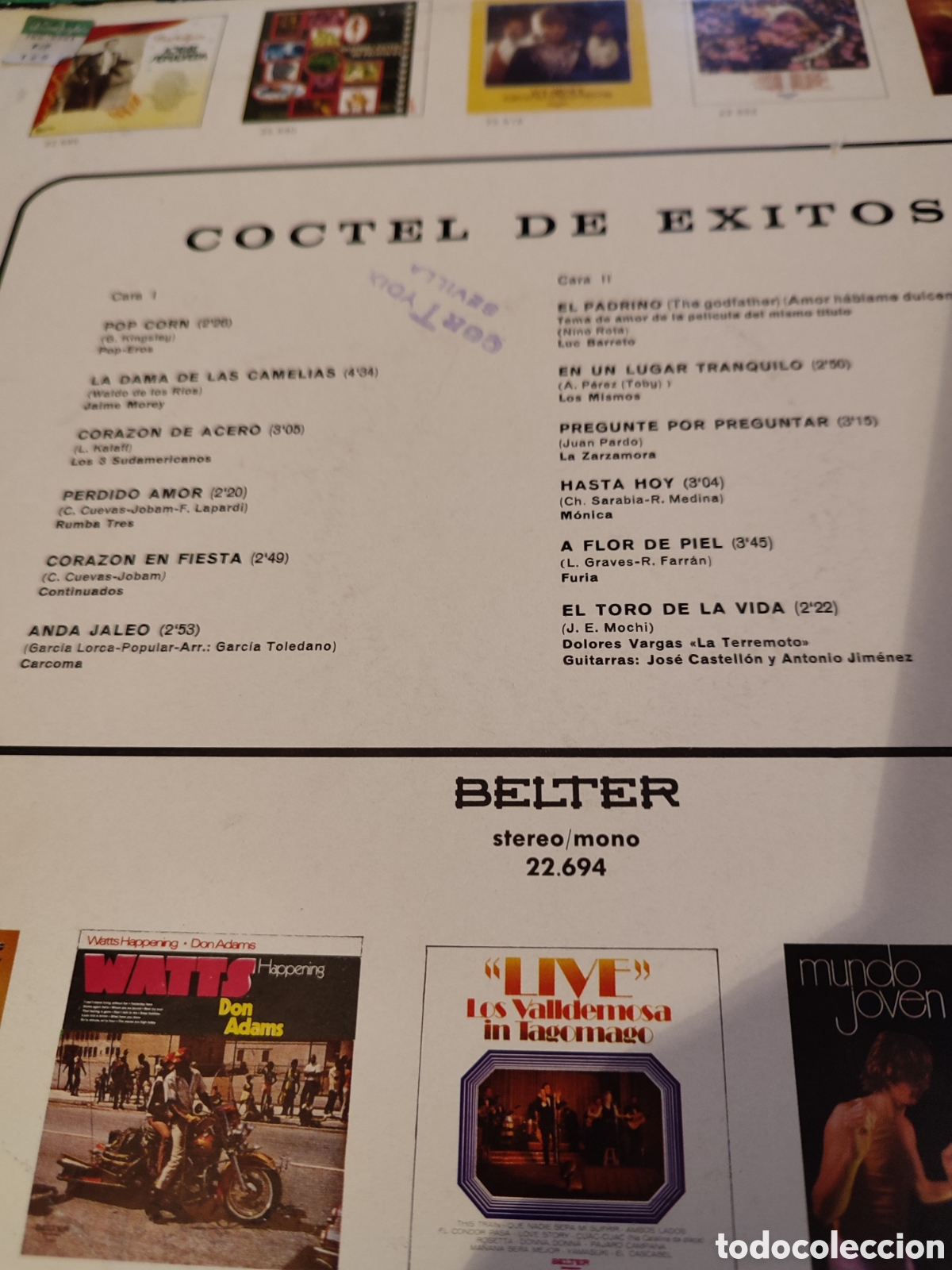 Discos de vinilo: Coctel de &eacute;xitos - Varios Belter - Foto 2