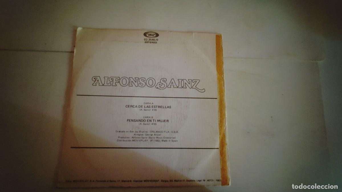 Discos de vinilo: ALFONSO SAINZ-SINGLE CERCA DE LAS ESTRELLAS - Foto 2