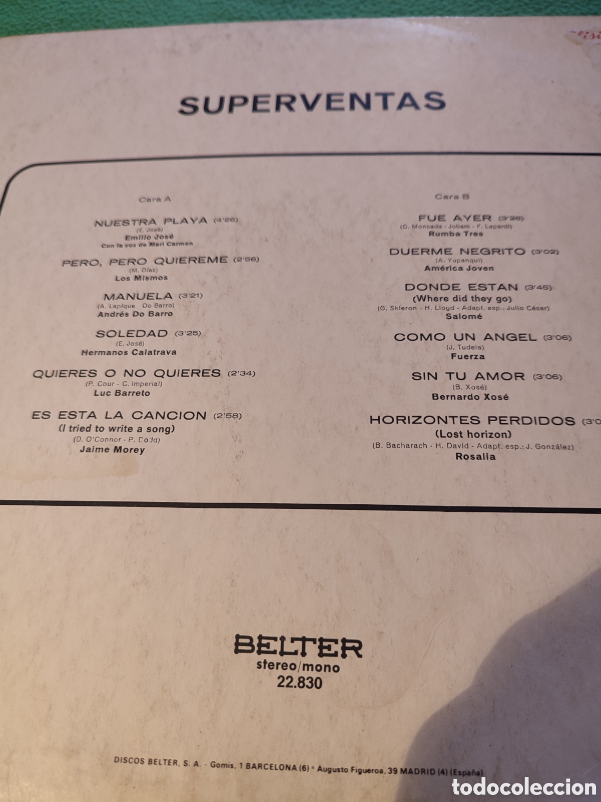 Discos de vinilo: Superventas - Varios Belter - Foto 2
