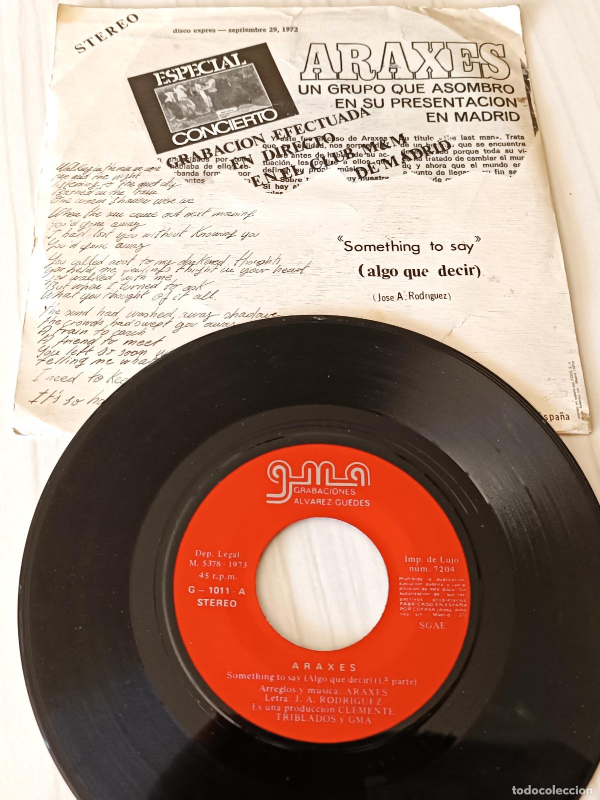 Discos de vinilo: ARAXES - SOMETHING TO SAY GMA - 1973 - Foto 2