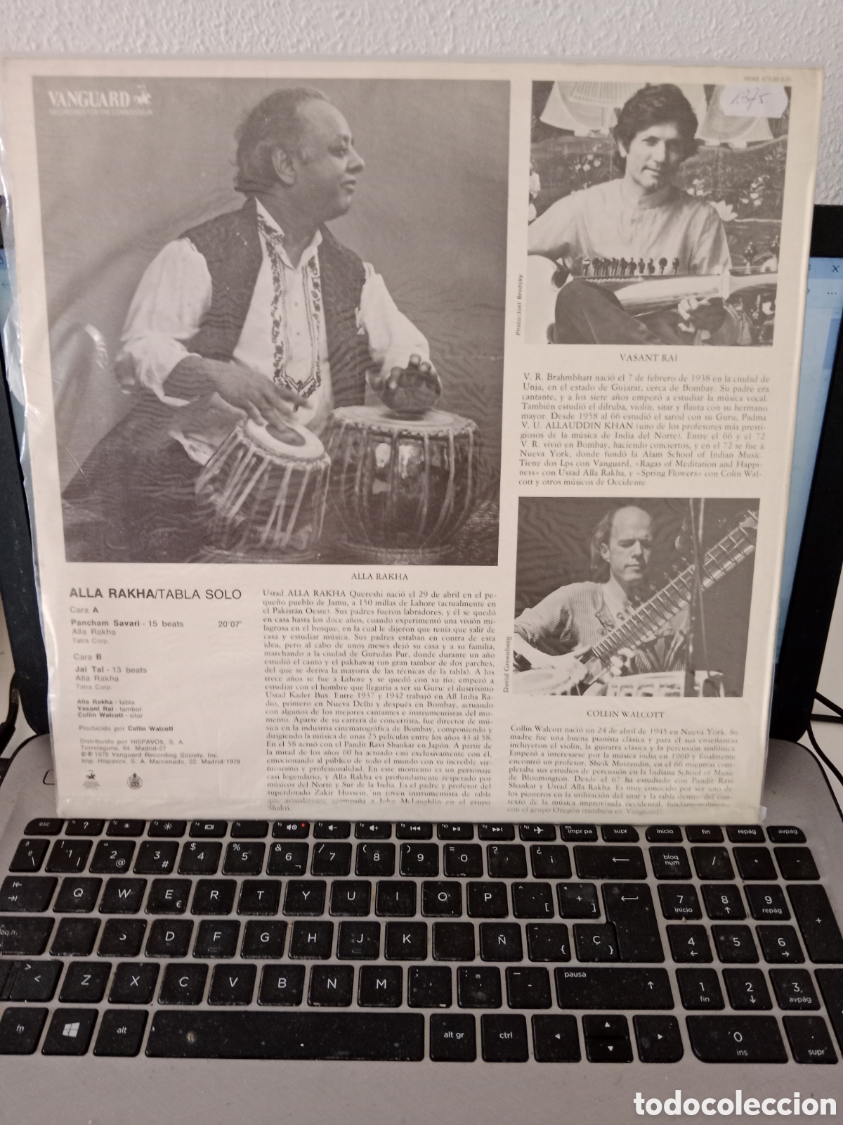 Discos de vinilo: Alla Rakha - Tabla solo (Espa&ntilde;a 1978) - Foto 2