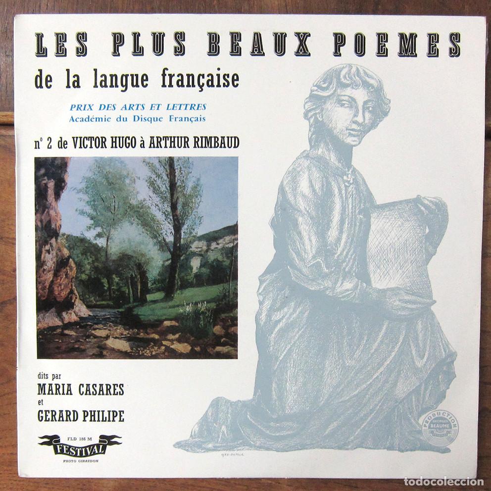 Discos de vinilo: LES PLUS BEAUX POEMES DE LA LANGUE FRAN&Ccedil;AISE - DE VICTOR HUGO A RIMBAUD - 1960 - POES&Iacute;A EN FRANC&Eacute;S