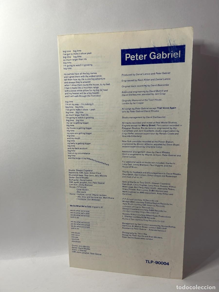 Discos de vinilo: PETER GABRIEL - SO - TLP-90004 / CON INSERT - 1986 - Foto 3