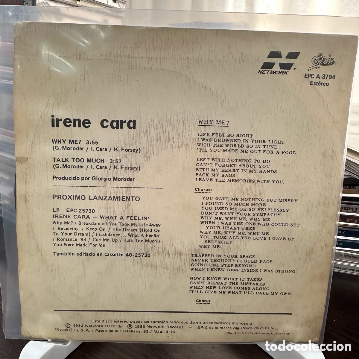 Discos de vinilo: Irene Cara - Why Me? (7&rdquo;, S/Sided, Promo) - Foto 2