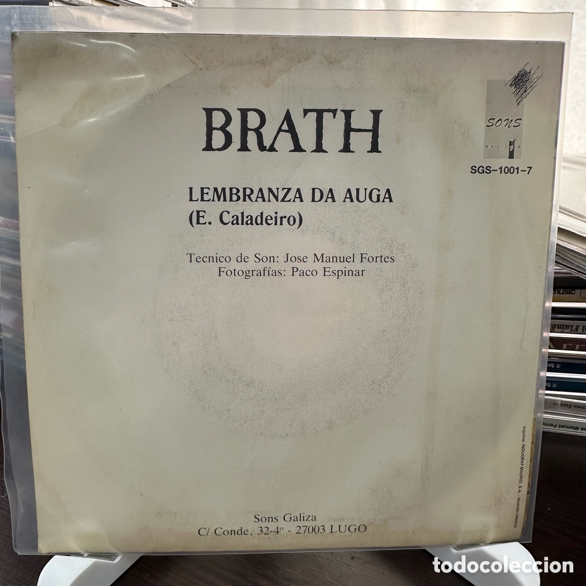 Discos de vinilo: Brath - Lembranza Da Auga (7&rdquo;, Single, Promo) - Foto 2