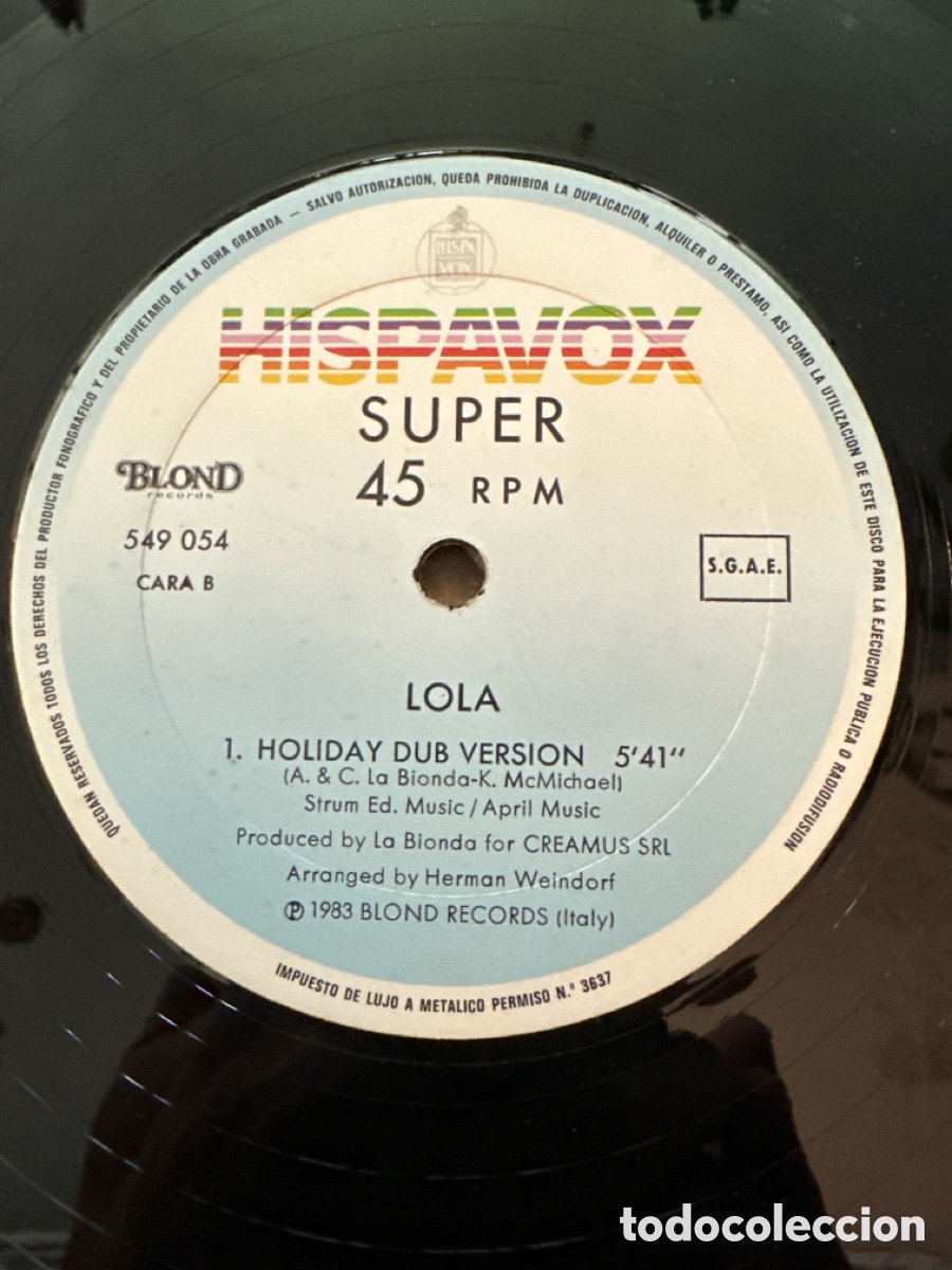 Discos de vinilo: LOLA: WEEKEND HOLIDAY 1983 SPAIN - Foto 5