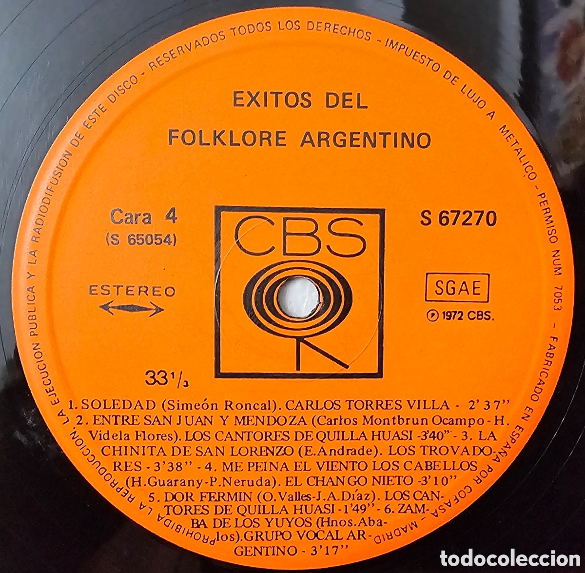 Discos de vinilo: 2 LPs V/A EXITOS DEL FOLKLORE ARGENTINO (Espa&ntilde;a - CBS - 1972) - Foto 14