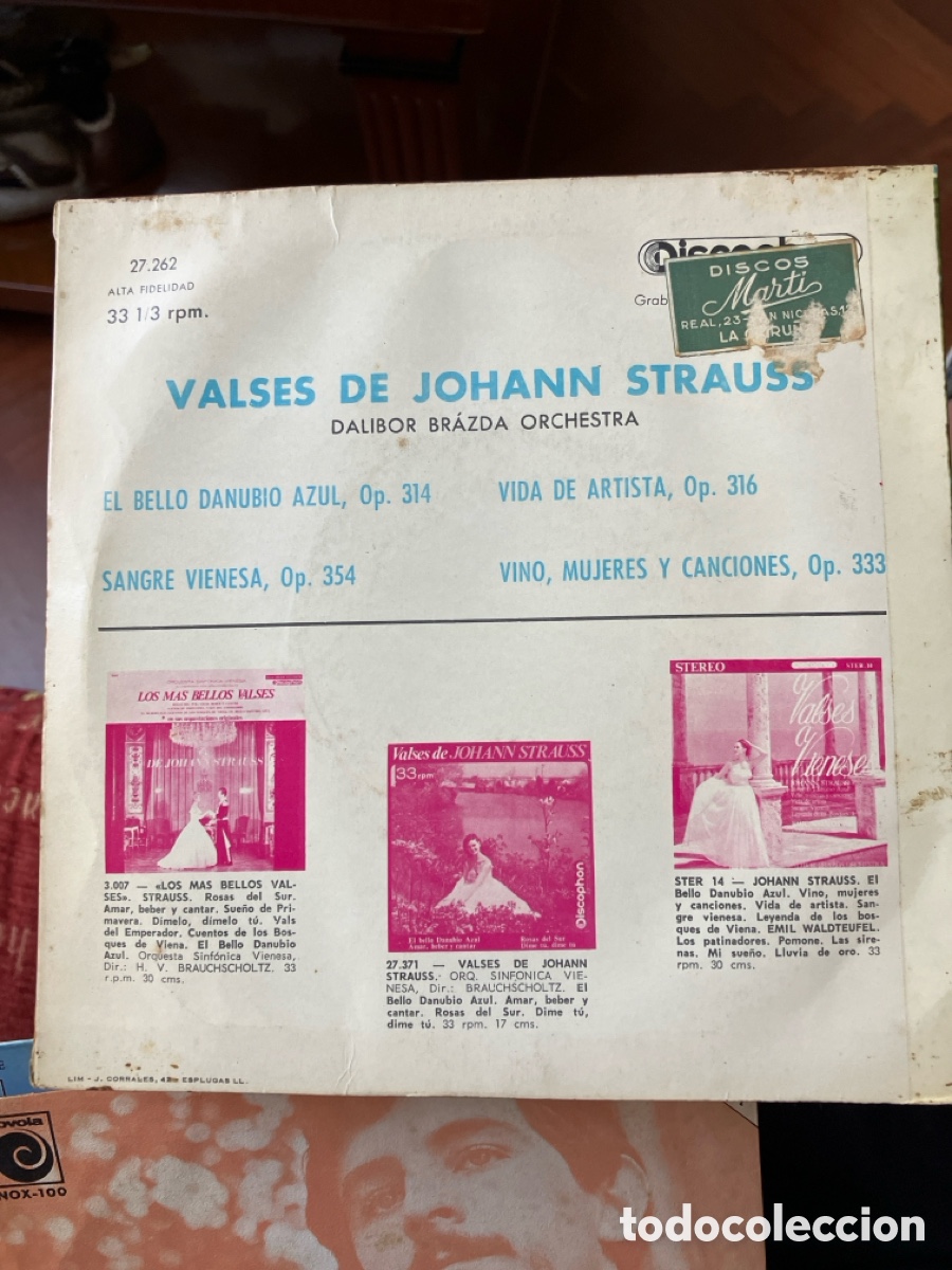 Discos de vinilo: Valses de JOHANN STRAUSS - DISCOPHON - Foto 2