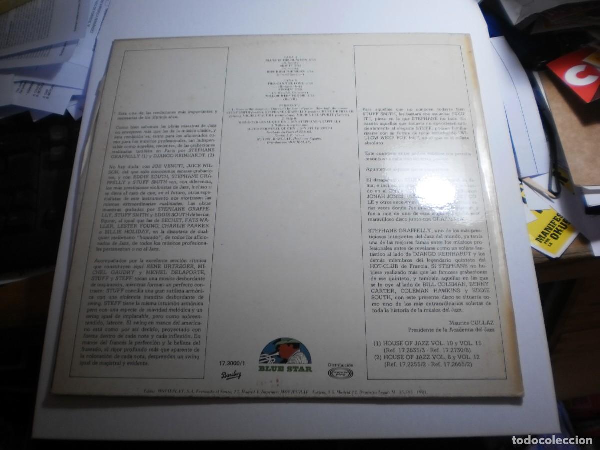 Discos de vinilo: lp styff smith & stephane grappelli. stuff and esteff. barclay 1981 spain (seminuevo) - Foto 2