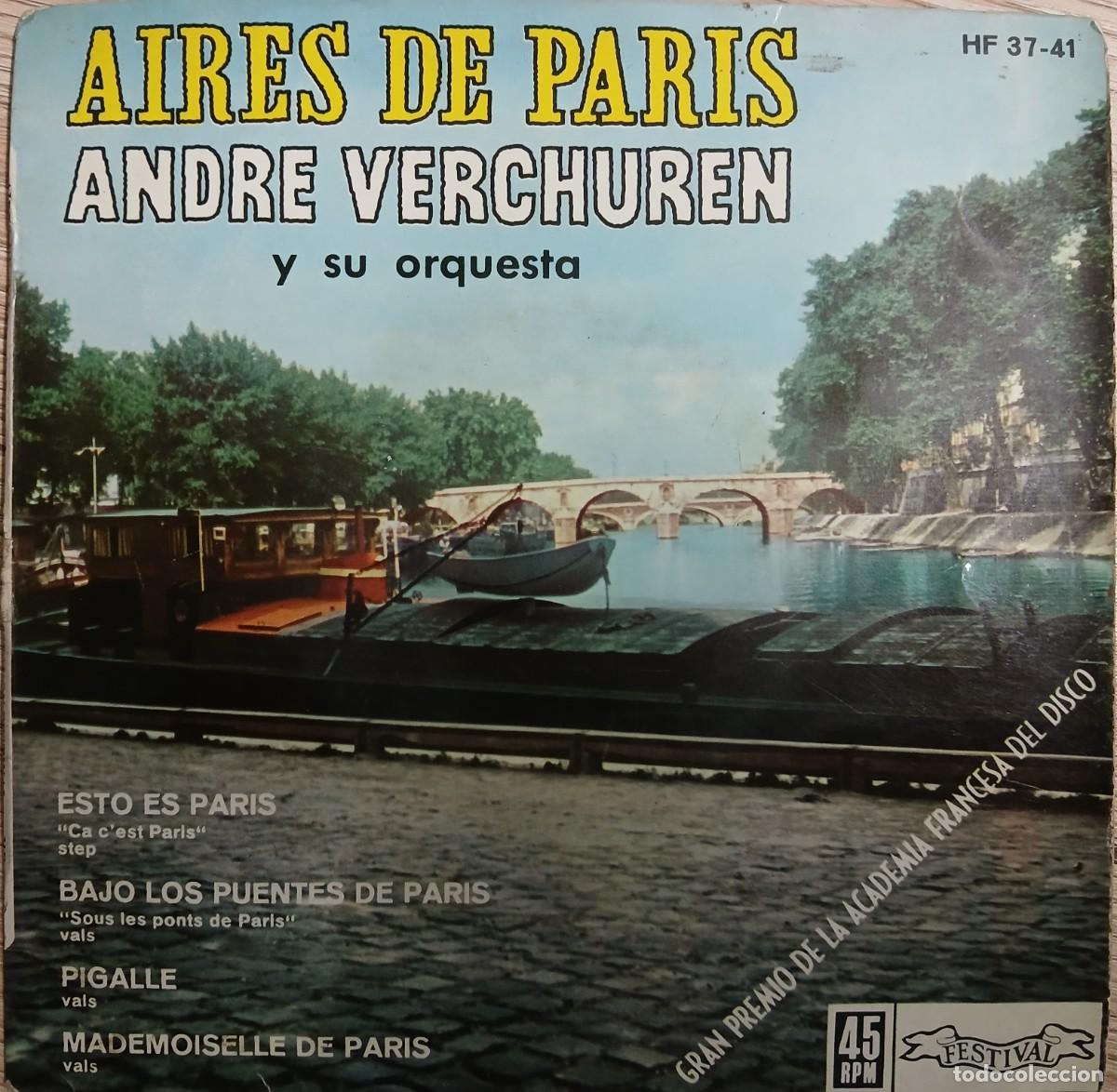 Discos de vinilo: Disco vinilo single Andre Verchuren (Aires de Paris) - Foto 1