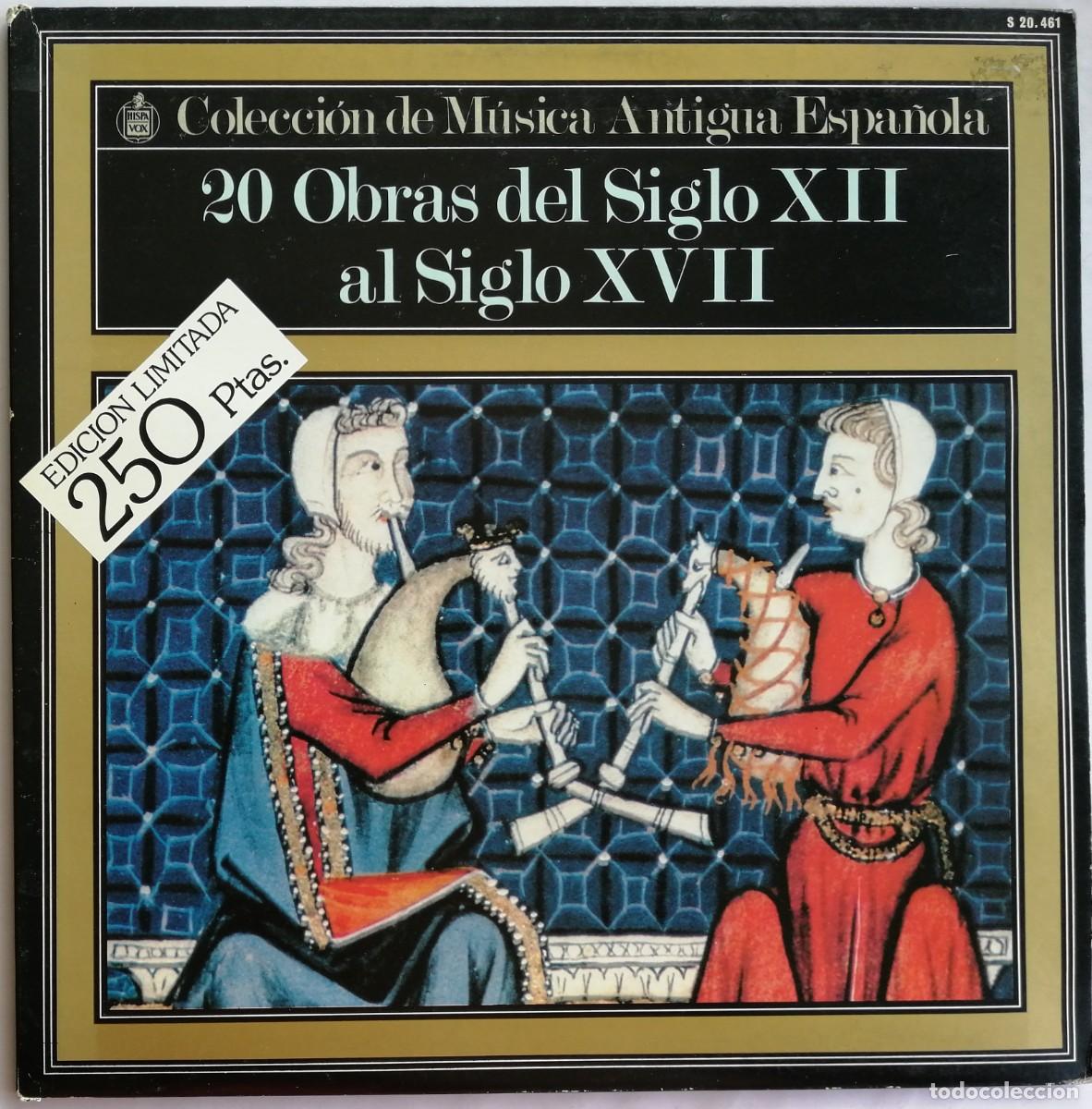 Discos de vinilo: 20 Obras Del Siglo XII Al Siglo XVII, Hispavox S 20. 461