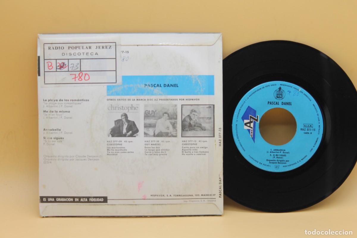 Discos de vinilo: PASCAL DANEL LA PLAYA DE LOS ROMANTICOS EP MADE IN SPAIN 1966 - Foto 2