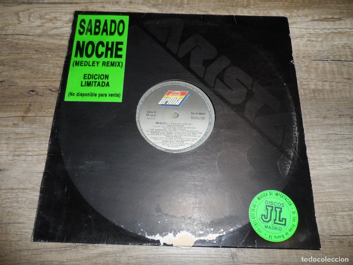 Discos de vinilo: SABADO NOCHE - MEDLEY REMIX - Foto 1