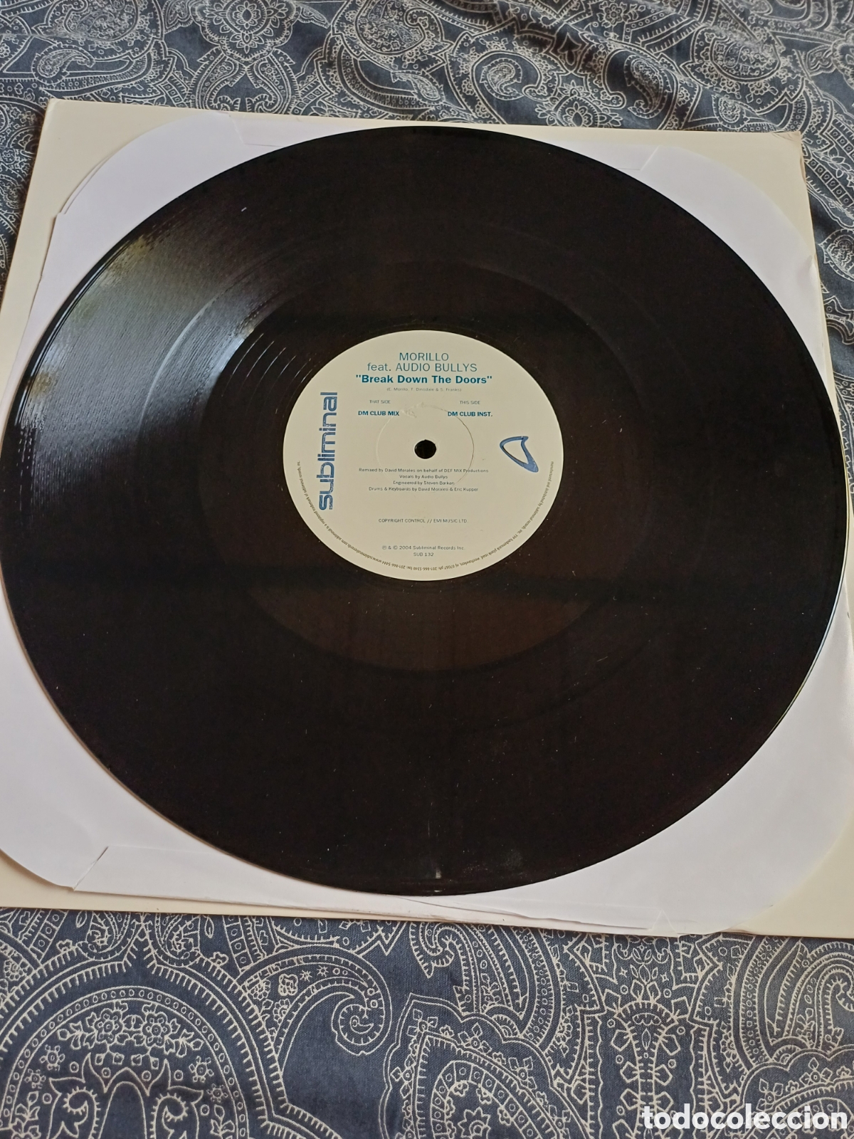 Discos de vinilo: Break down the doors Morillo Feat Audio Bullys vinilo DM Club Mix DM Club inst