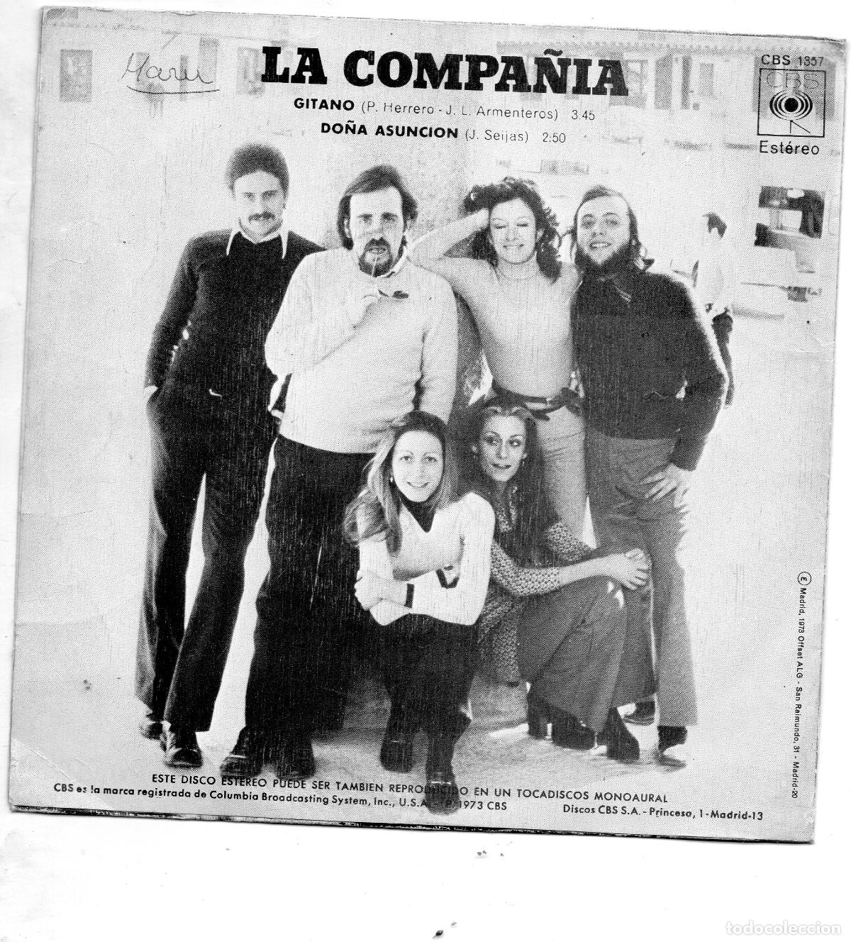 Discos de vinilo: LA COMPA&Ntilde;IA - GITANO - SINGLE - 1973 - Foto 2
