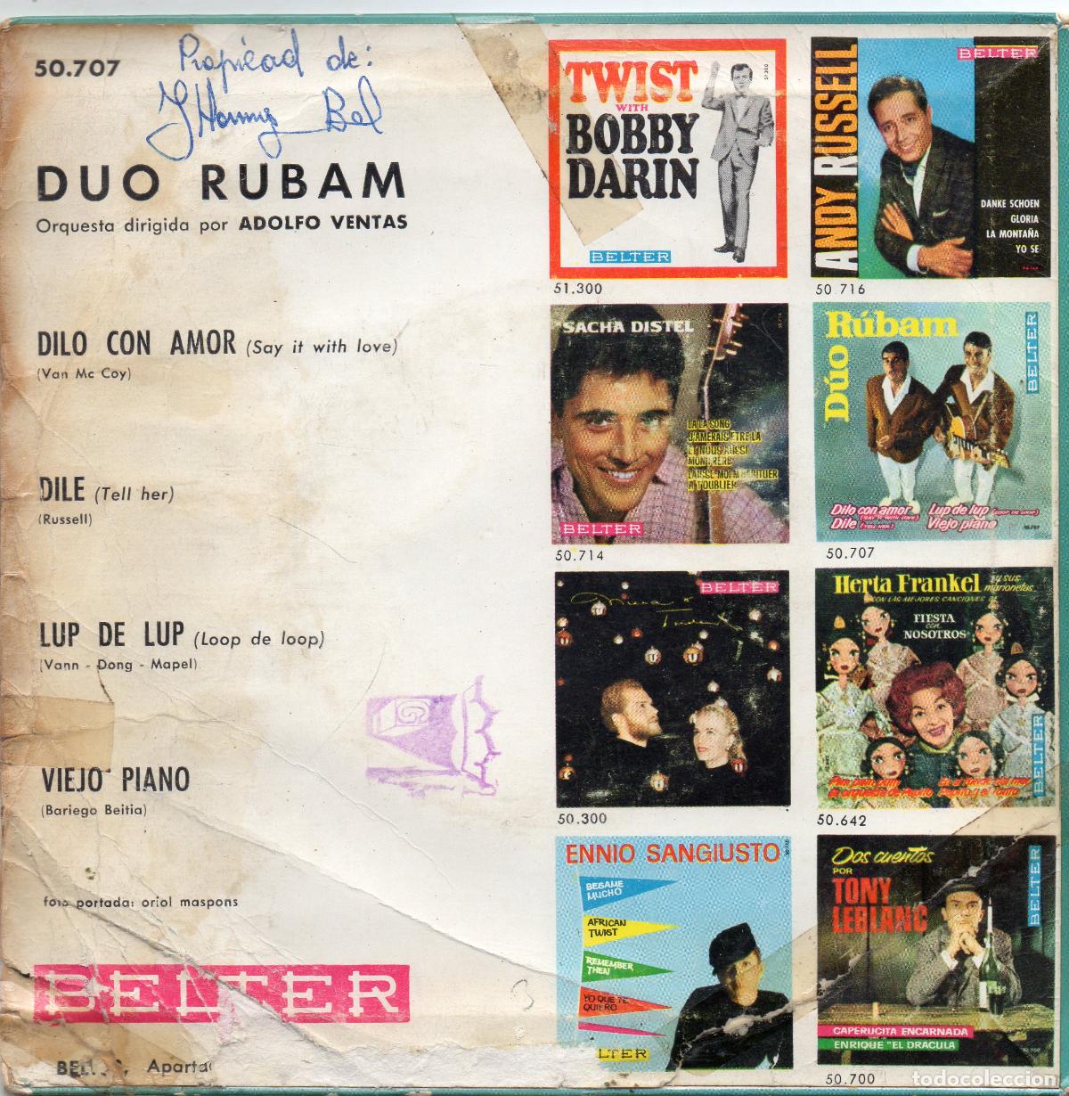 Discos de vinilo: DUO RUBAM - DILO CON AMOR + 3 EP.S - 1963 - Foto 2