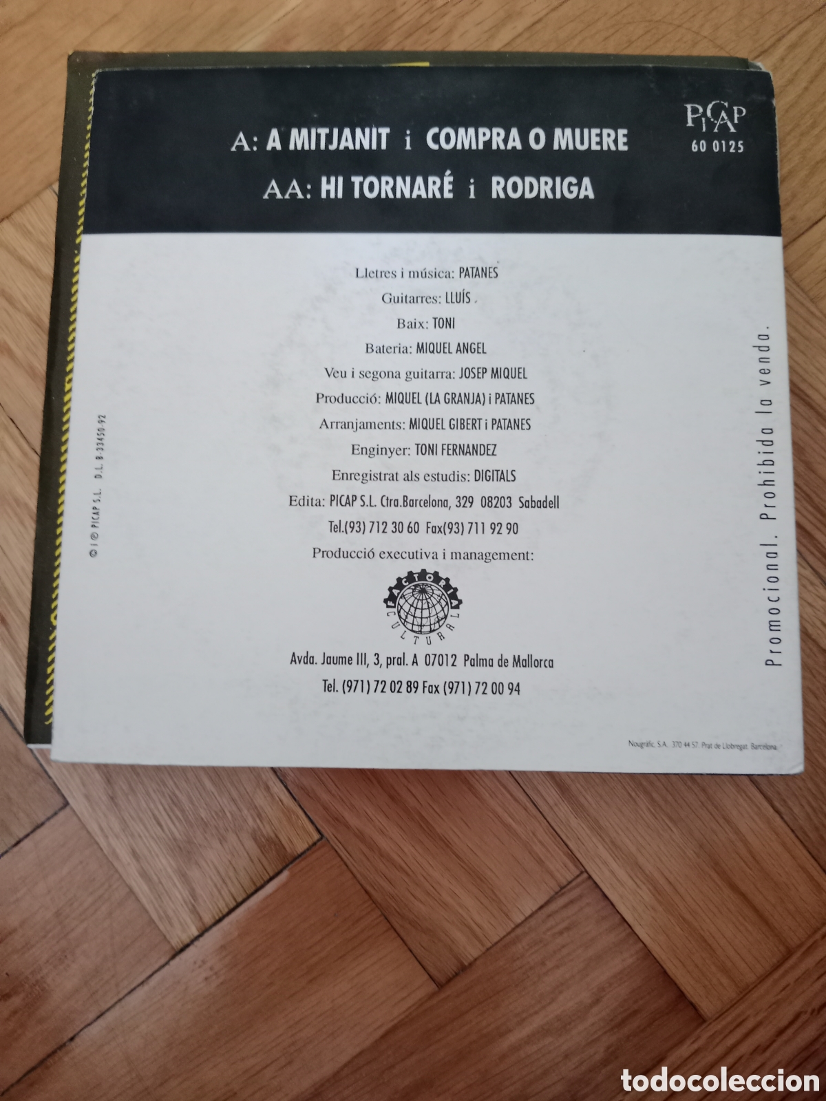 Discos de vinilo: Patanes - A mitja nit - Foto 2