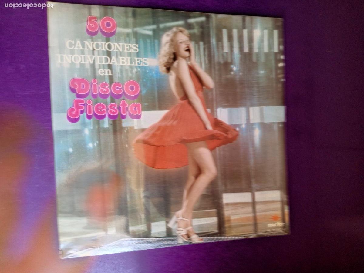Vinyl records: 50 CANCIONES INOLVIDABLES EN DISCO FIESTA - LP TRAMA MARFER PRECINTADO - VERSIONES TUPAS BAND