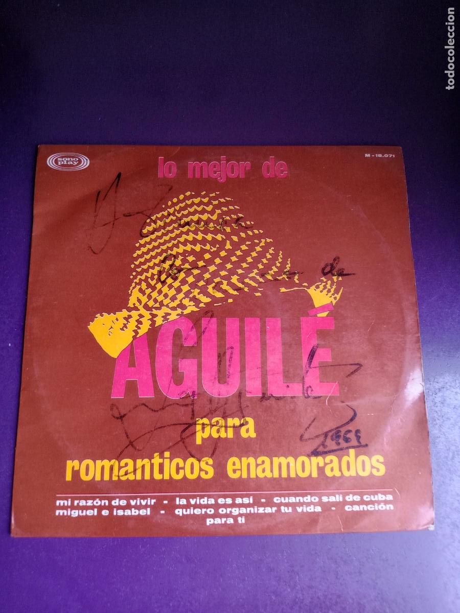 Vinyl records: LO MEJOR DE LUIS AGUILE - LP SONOPLAY 1968 - RECOP EXITOS 60'S - FIRMADO POR EL - LA CHATUNGA