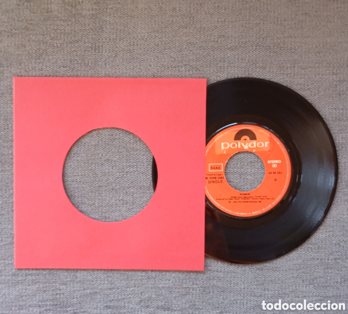 Discos de vinilo: Rainbow. Stone Cold/ Rock Fever. Single 7&rdquo;, a&ntilde;o 1982. - Foto 1