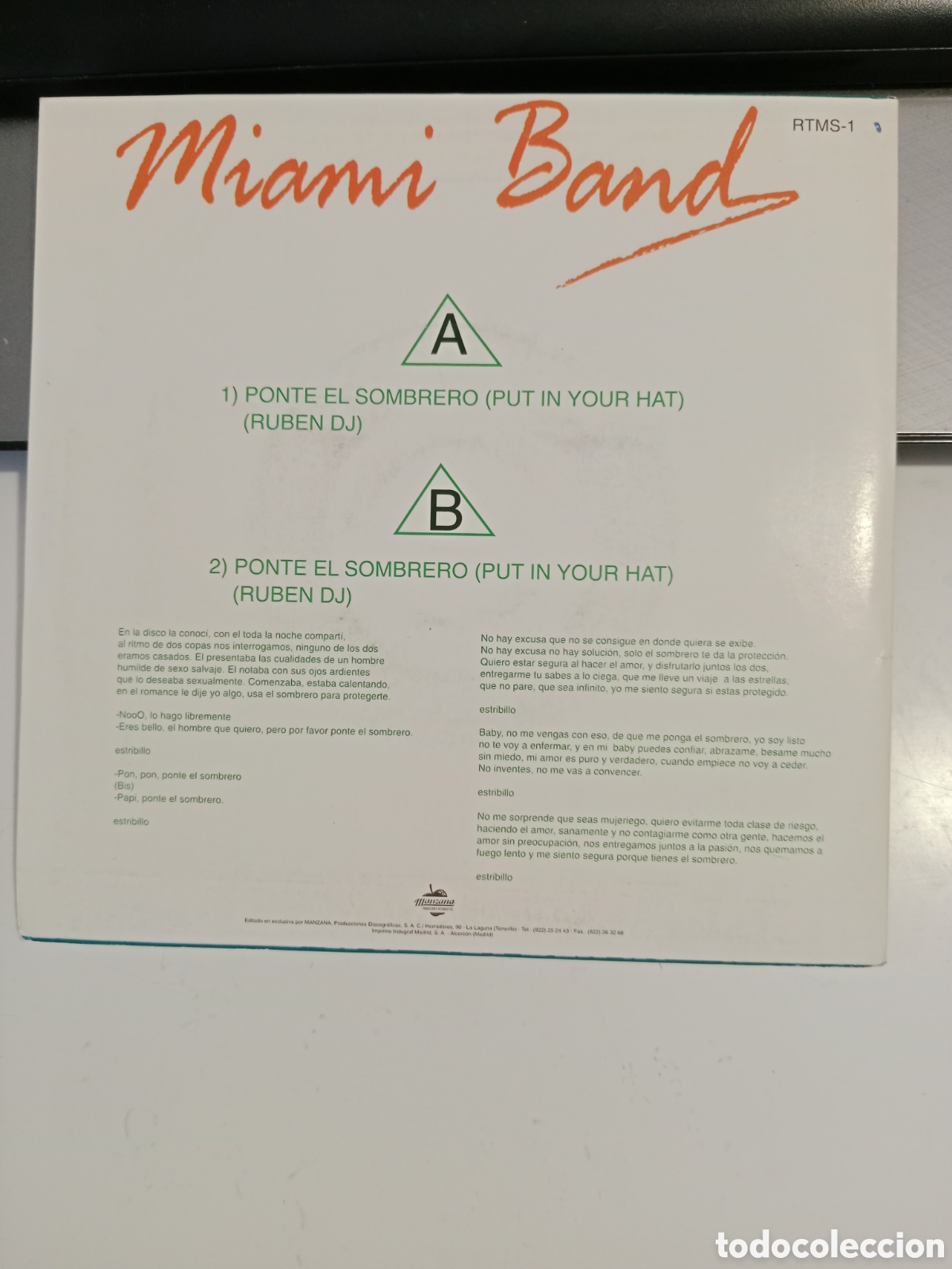 Discos de vinilo: Miami Band - Ponte el sombrero - Foto 2