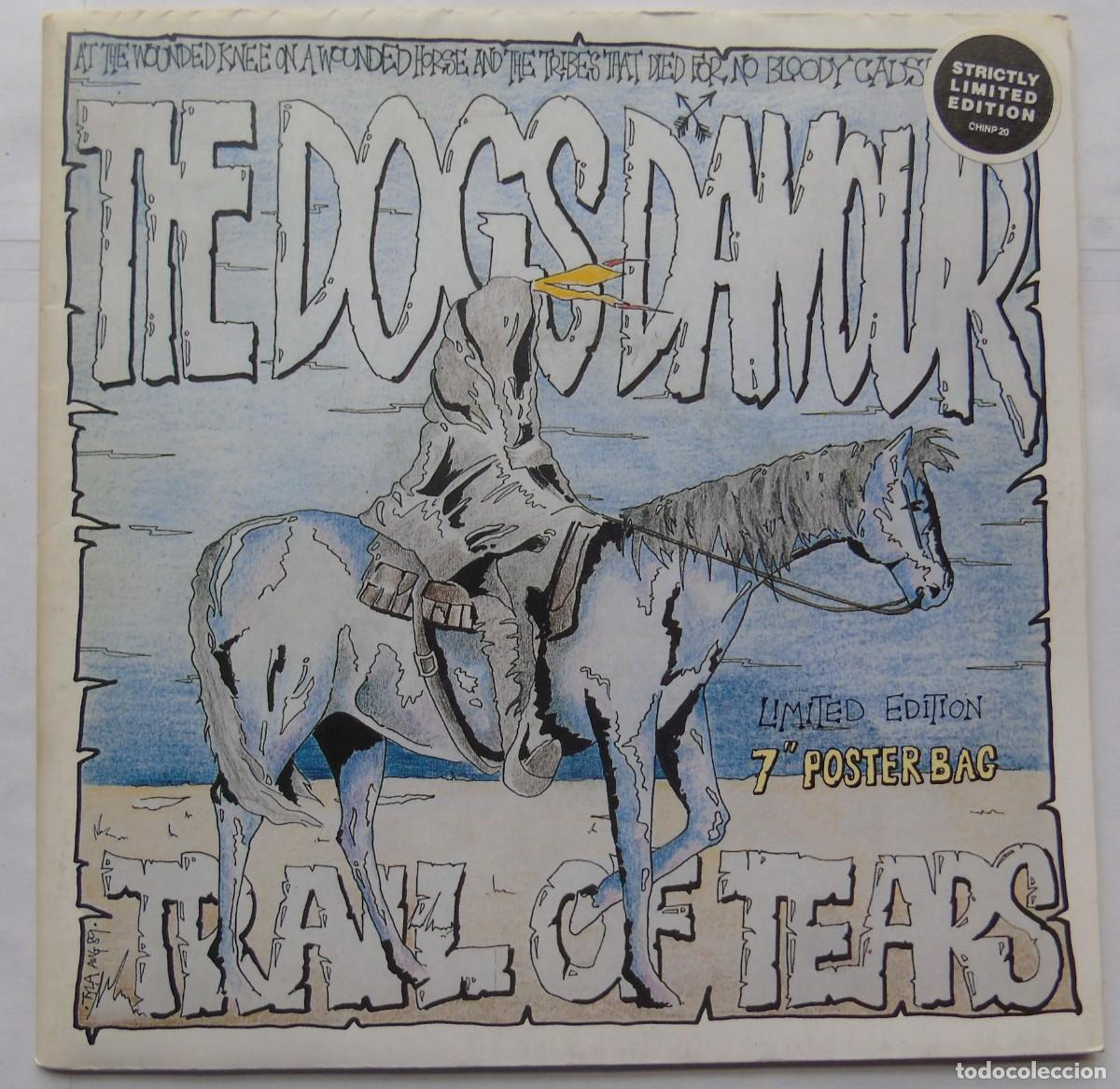 Vinyl records: The Dogs D'Amour Trail Of Tears Single 7&rdquo; UK 1989 La portada es un poster desplegable