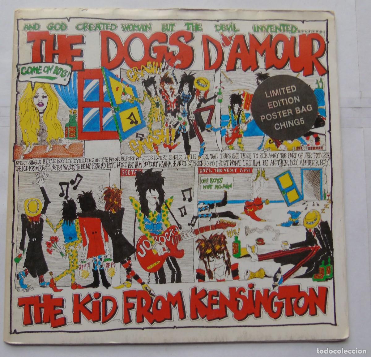 Vinyl records: The Dogs D'Amour The Kid From Kensington Single 7&rdquo; UK 1988 la portada es un poster desplegable