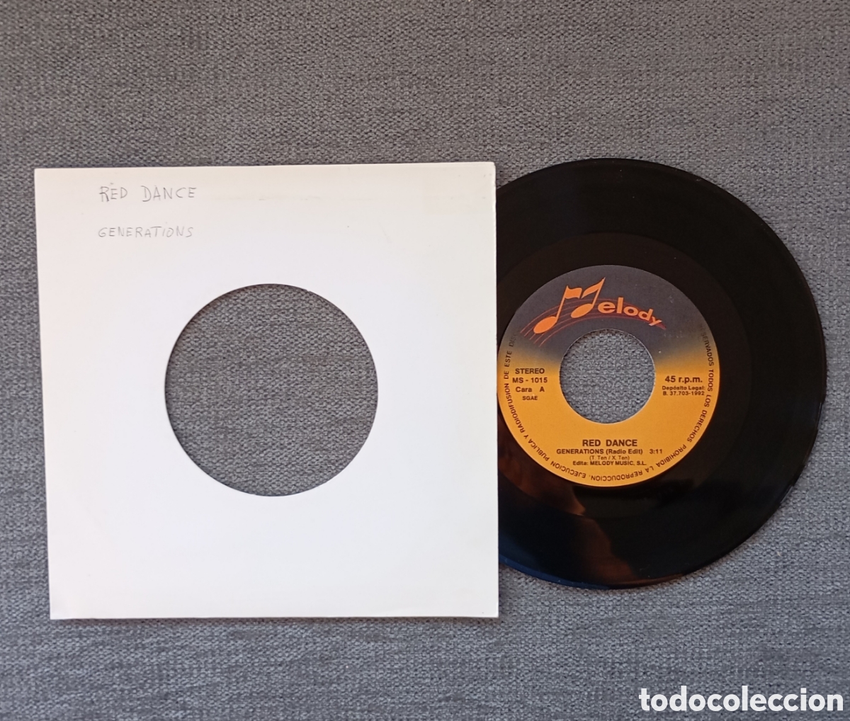 Discos de vinilo: Red Dance. Generations/ Generations. Single 7&rdquo;, a&ntilde;o 1992. - Foto 1
