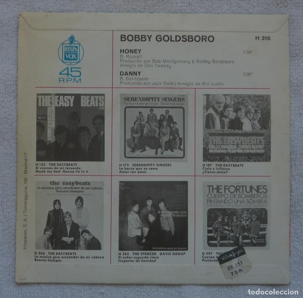 Discos de vinilo: BOBBY GOLDSBORO // HONEY // 1968 // SINGLE - Foto 2