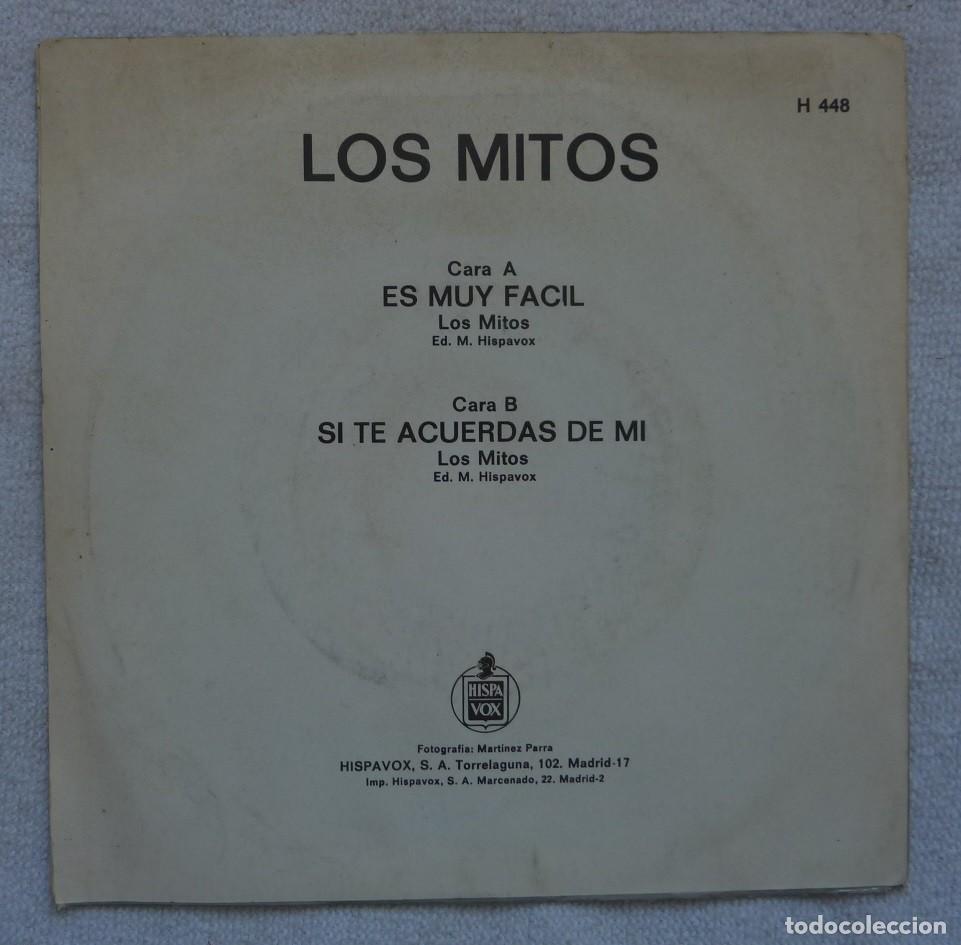 Discos de vinilo: LOS MITOS // ES MUY FACIL // 1969 // SINGLE - Foto 2