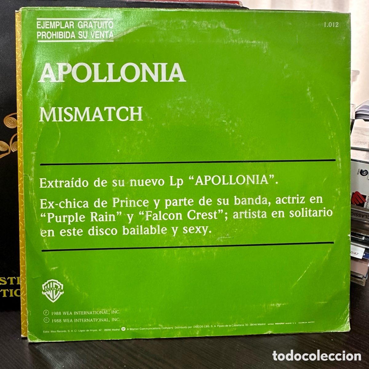 Discos de vinilo: Apollonia - Mismatch (7&rdquo;, Single, Promo) - Foto 2