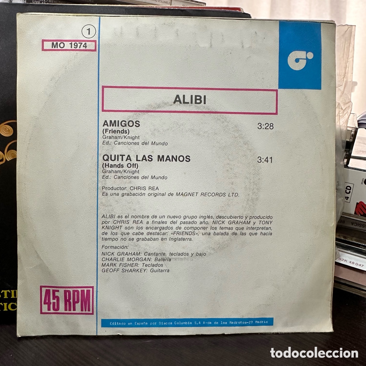 Discos de vinilo: Alibi - Amigos = Friends (7&rdquo;, Promo) - Foto 2
