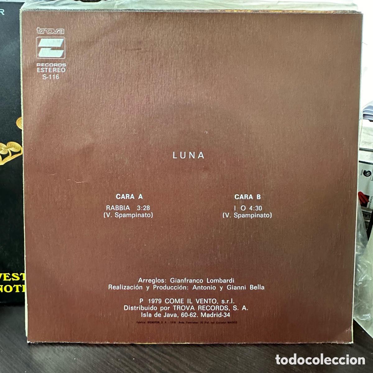 Discos de vinilo: Luna - Rabbia (7&rdquo;, Single) - Foto 2