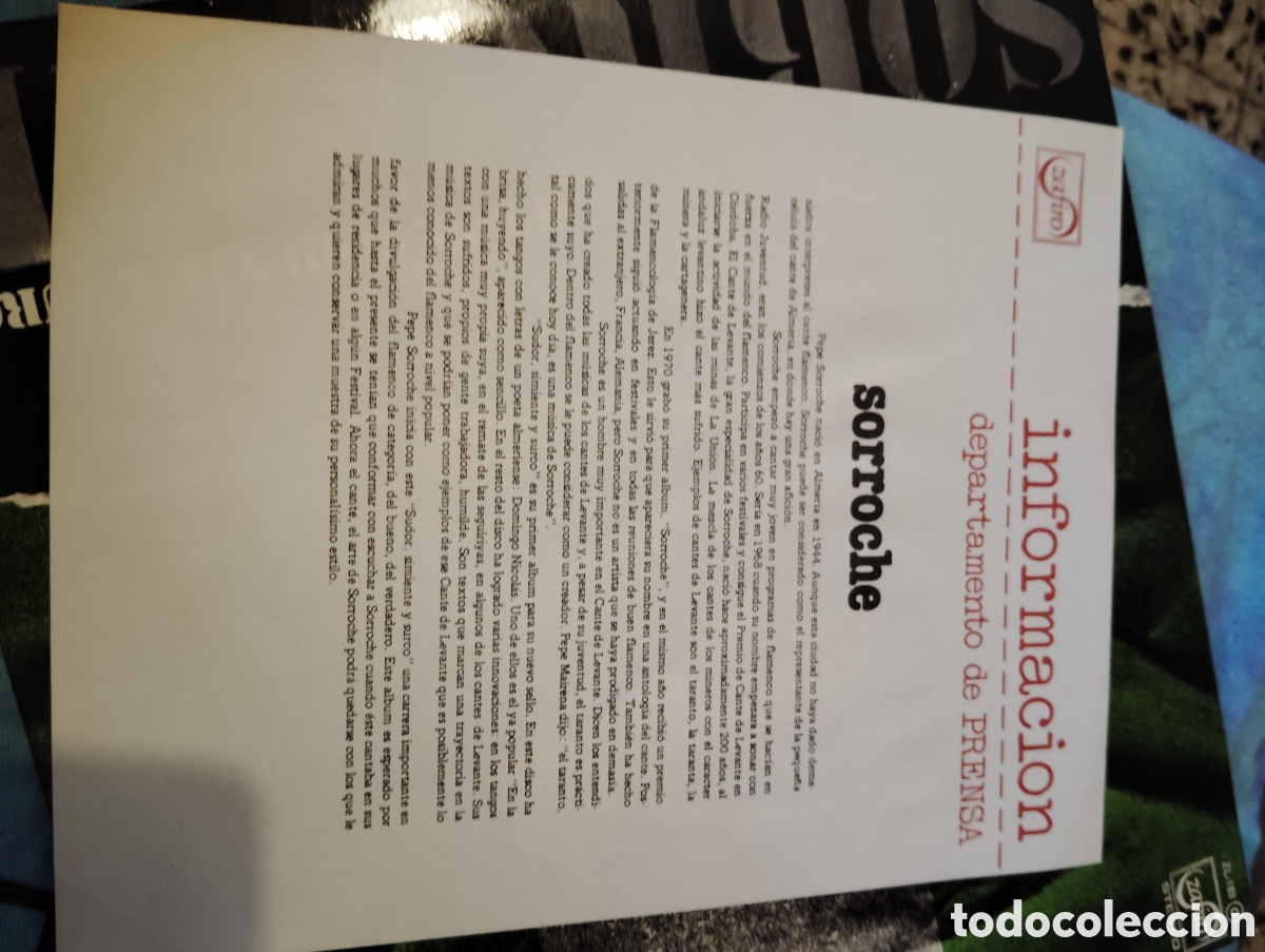 Discos de vinilo: SORROCHE - SUDOR , SIMIENTE Y SURCO ( 1976 ) - Foto 5