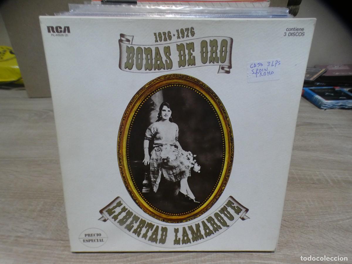 Dischi in vinile: ARKANSAS1980 LOTT385 VINILO BUEN ESTADO LIBERTAD LAMAQUE CAJA 3 LP SPAIN PROMO